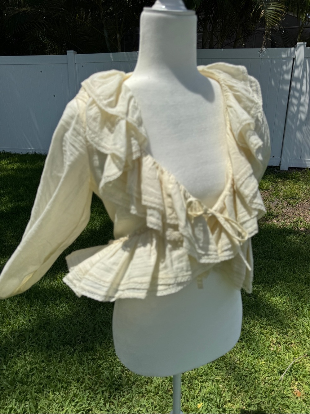 Denim & Supply Ralph Lauren Off-White Cotton Blouse - Picture 4 of 6
